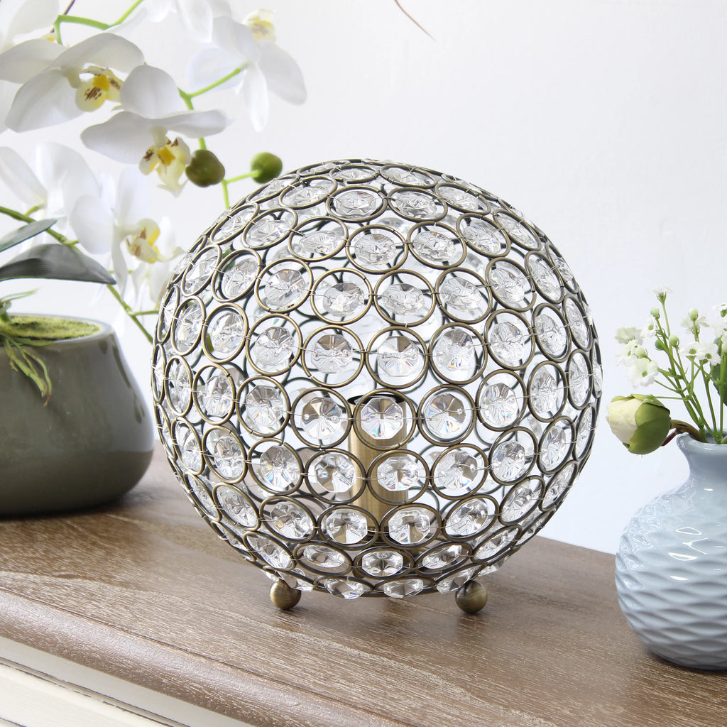 8" Metal Crystal Table Desk Lamp A986264