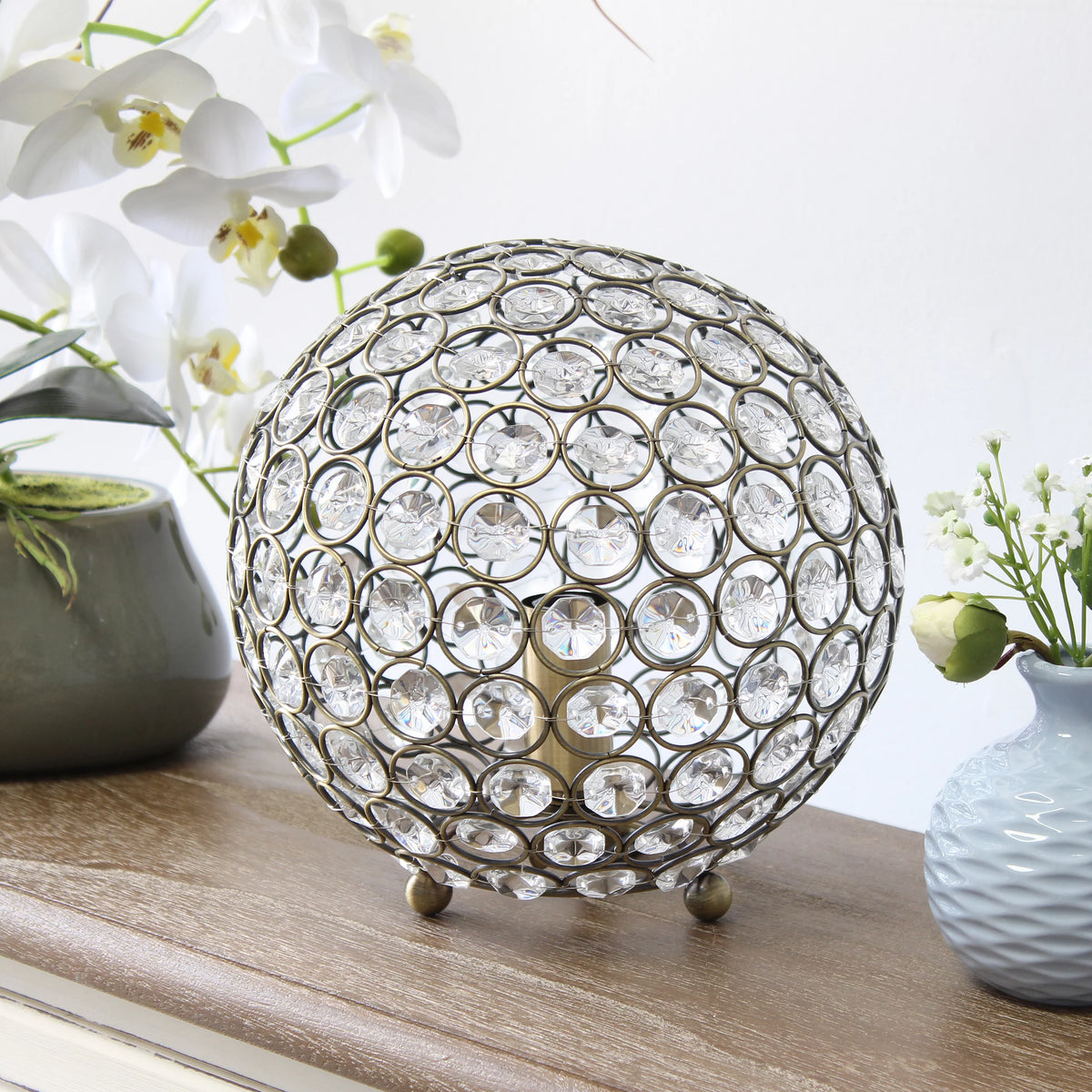 8" Metal Crystal Table Desk Lamp A986264