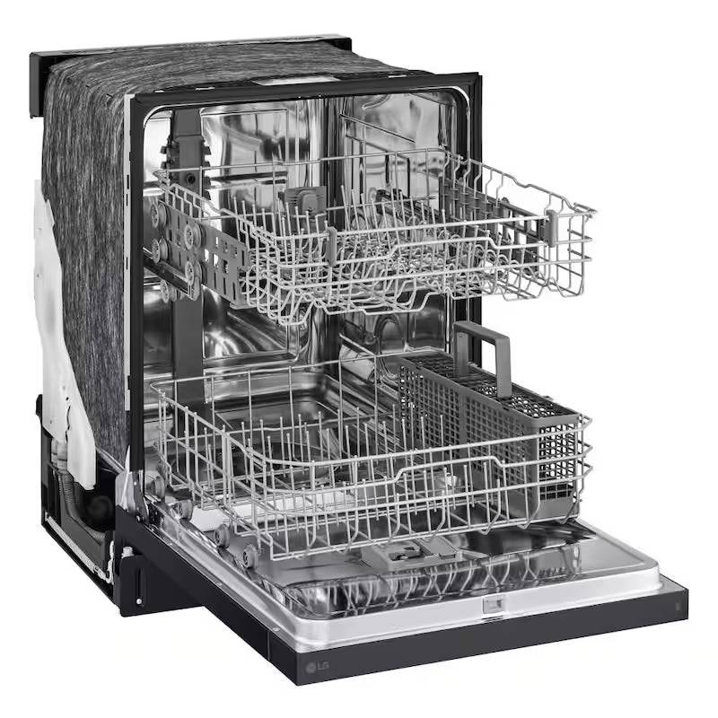 Black Front Control Dishwasher with Stainless Steel Tub J595812