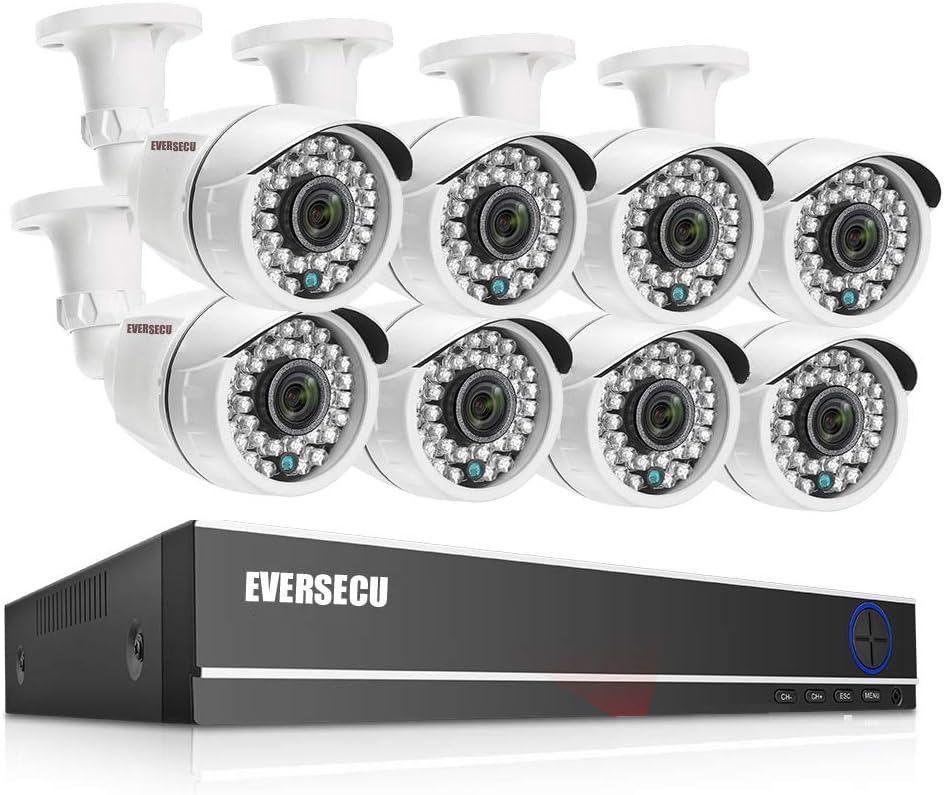 8 Channel Wired Security Camera System 1080P DVR with 8 Weatherproof Cameras B4745