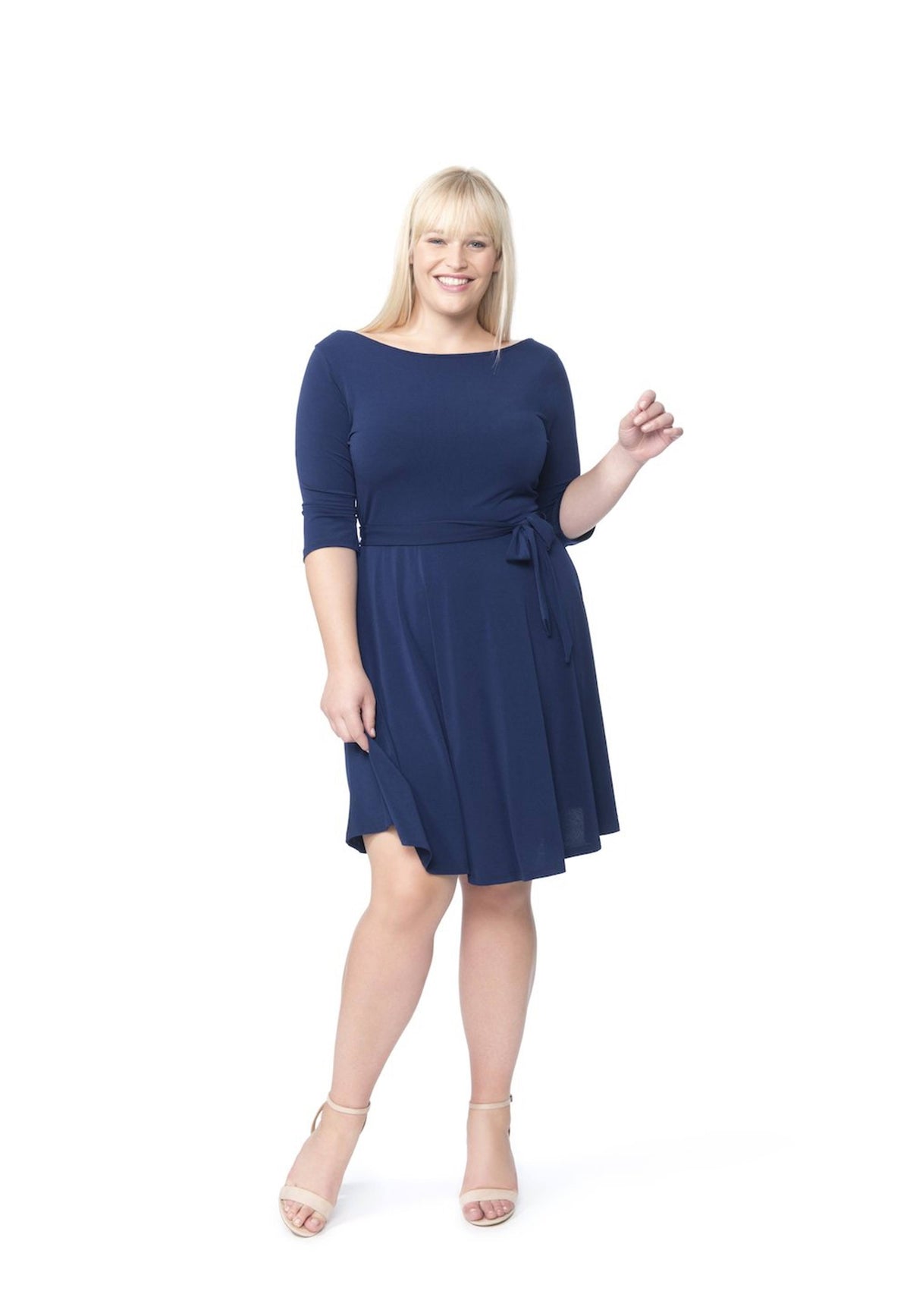 A-Line Dress in Classic Navy Crepe X995615