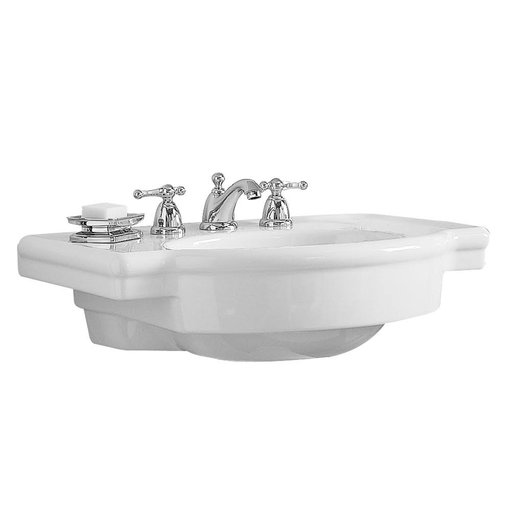 White Pedestal Sink Top J501