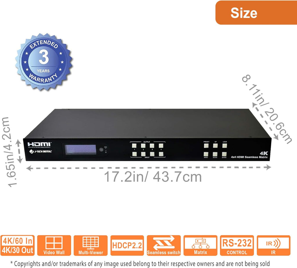4K60Hz HDMI Video Wall Controller Multiviewer Seamless Switch Matrix R587997