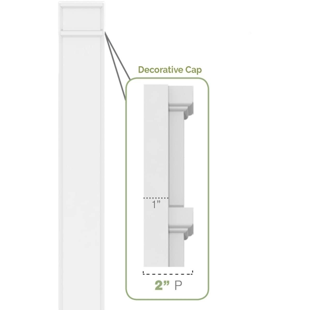 Plain PVC Pilaster with Standard Capital & Base (Pair) W727