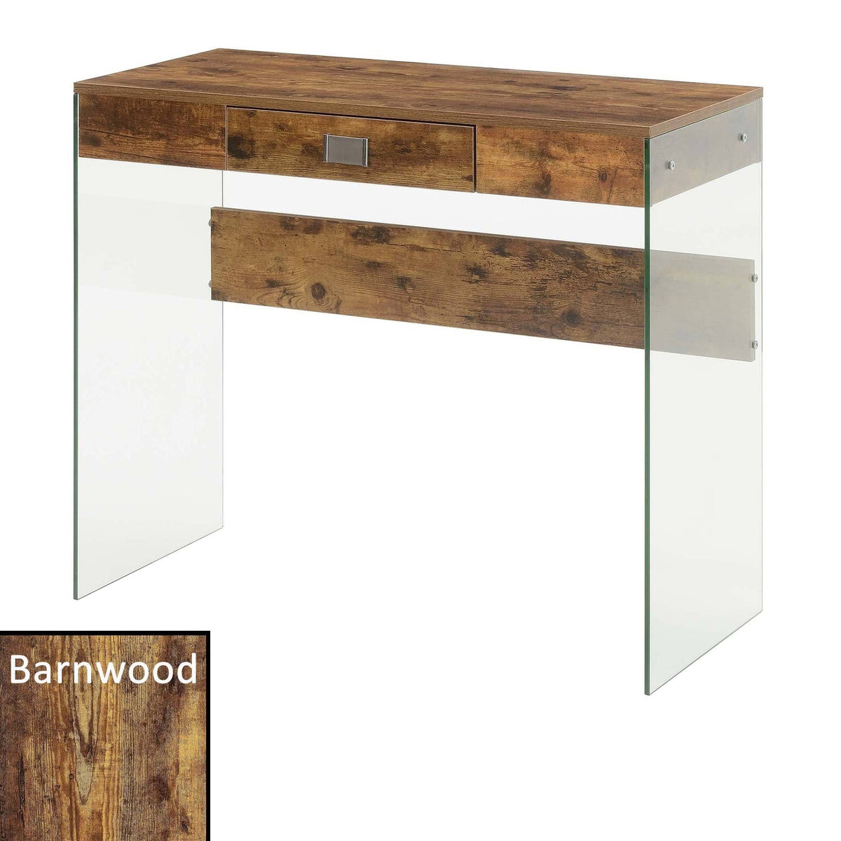36 in. Glass Desk Gray Marble J9644