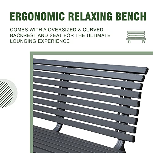 Dark Grey Aluminum Outdoor Bench K576809