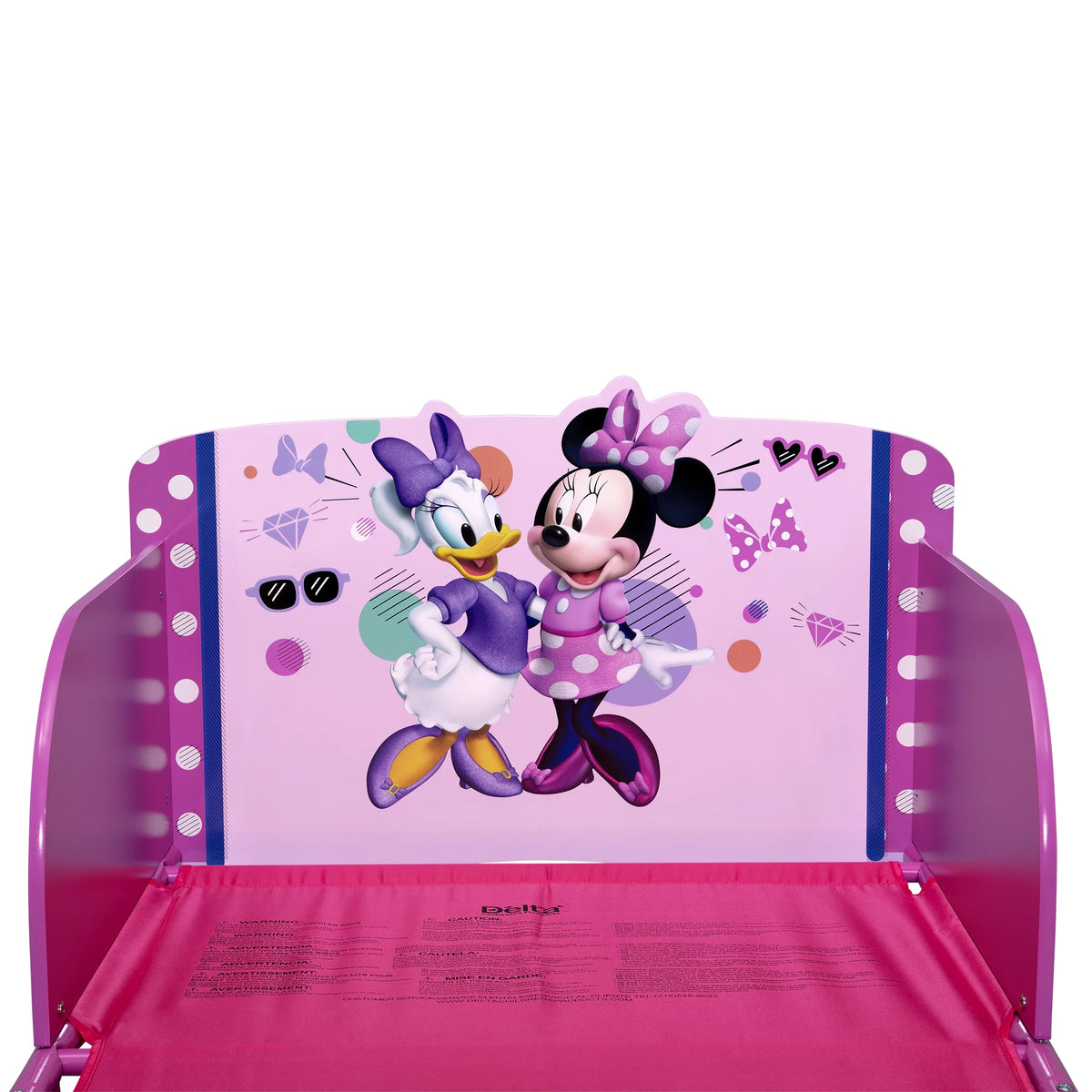 Pink Wood & Metal Toddler Bed T8544
