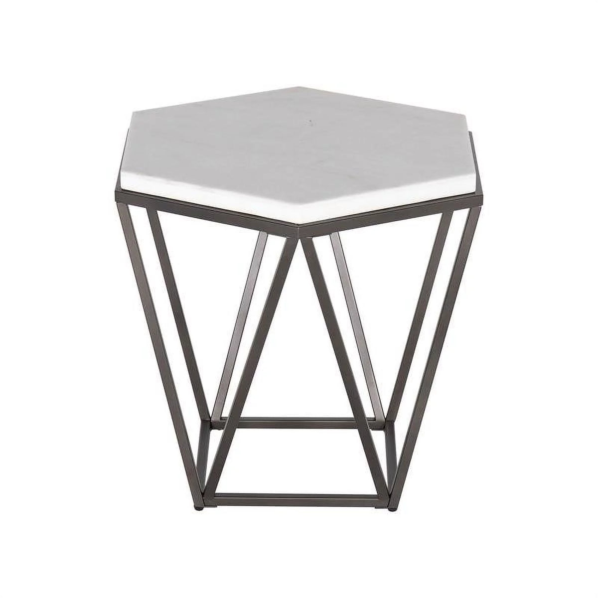 White Marble Top End Table D102351