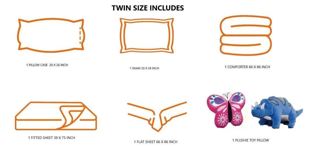 Twin Comforter with Sheet Set and Pillow Z270404