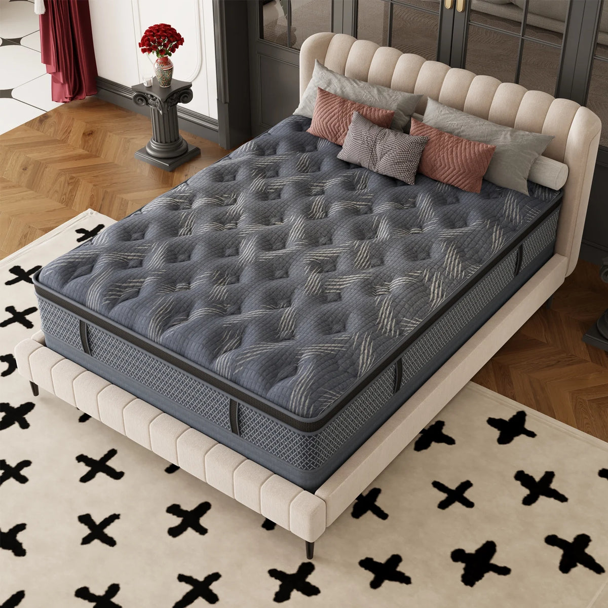Queen Memory Foam Pocket Spring Mattress Y51539