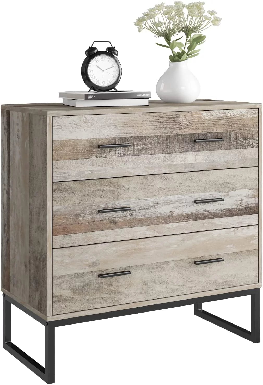 Wide 3 Drawer Dresser with Metal Frame A376840