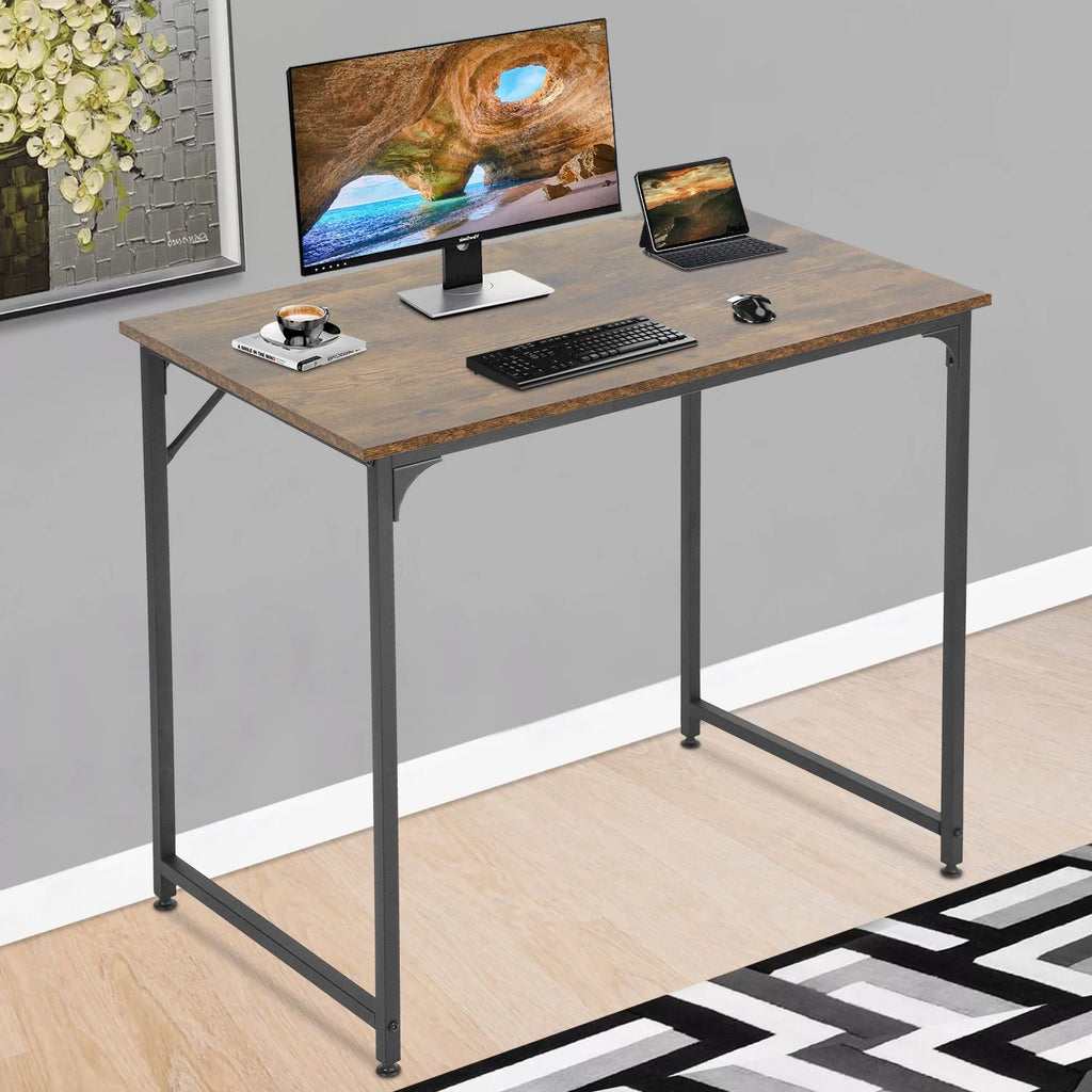Vintage Wood Metal Computer Desk F93582