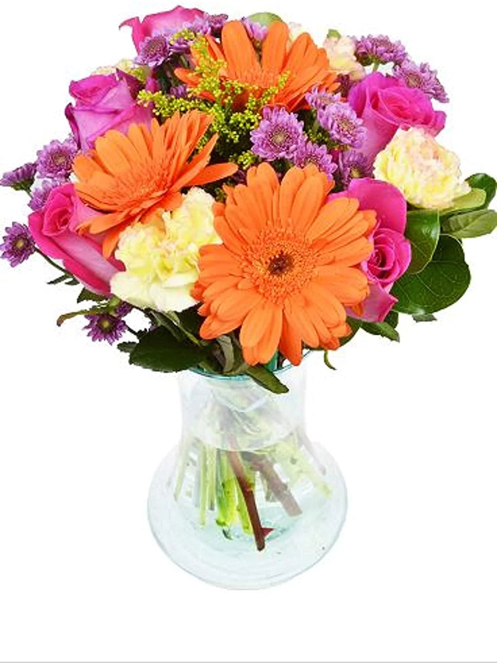 Fresh Cut Flowers Bouquet with Glass Vase C840