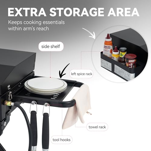 3-Burner Propane Gas Griddle with Collapsible Stand M7298