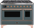 48 Dual Fuel Natural Gas Range Blue Grey Copper Trim J31456