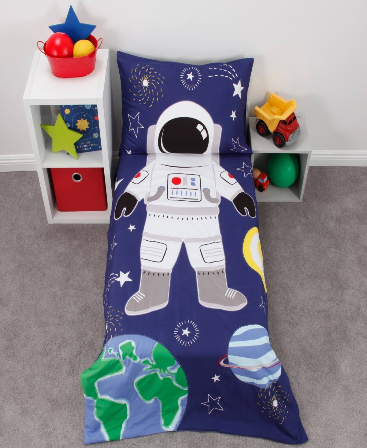 Glow in The Dark 4 Piece Toddler Bed Comforter Set U37583