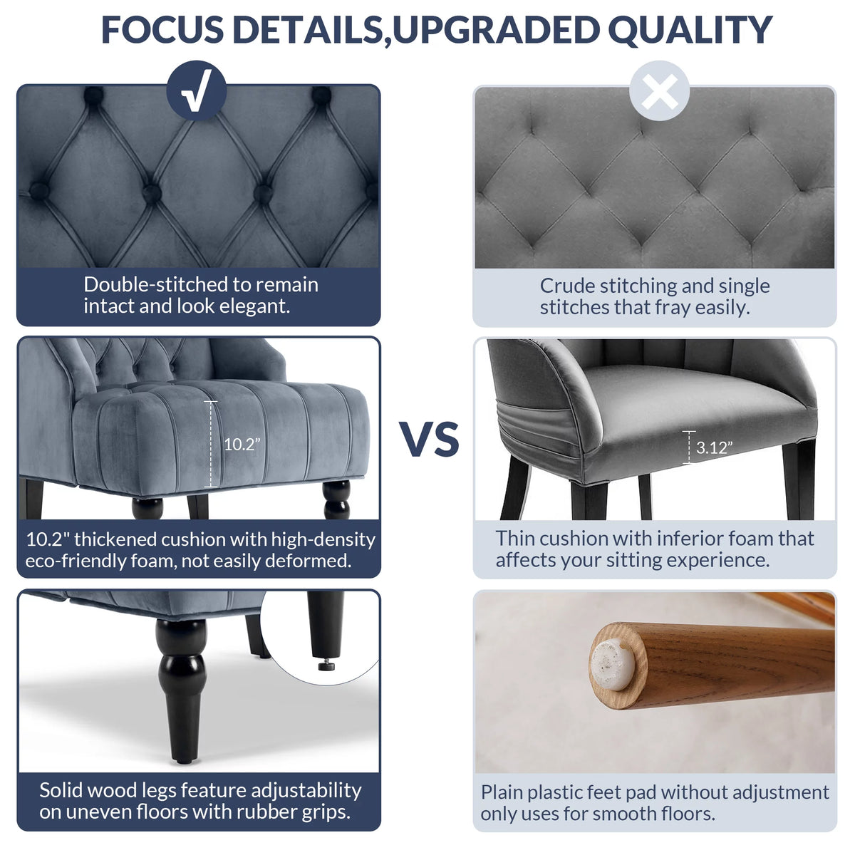 Gray Velvet Wingback Accent Chair T1922