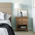 Solid Wood 24 inch Wide Bedside Nightstand Table Rustic Natural Aged Brown T405595