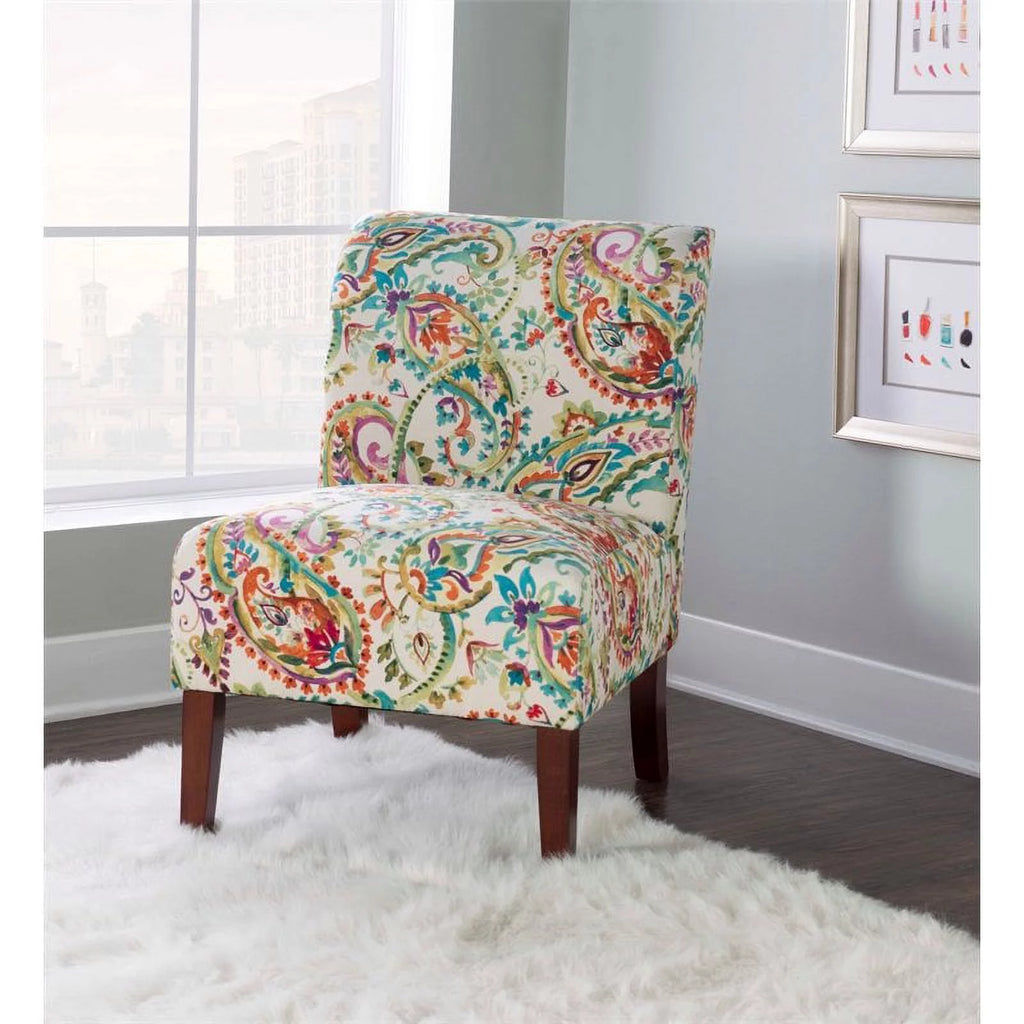 Multi-Color Upholstered Wood Slipper Chair O298