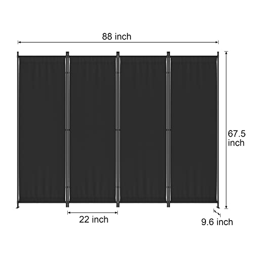 Black 4 Panel Folding Room Divider R482427