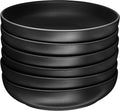 Matte Black Set Of 6 24 Oz Ceramic Bowls O5786