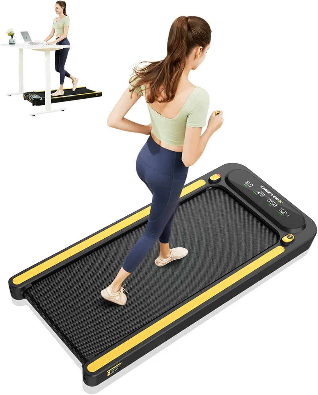 Under Desk Treadmill 2.25HP 265lb Weight Capacity Portable Walking Pad F247028