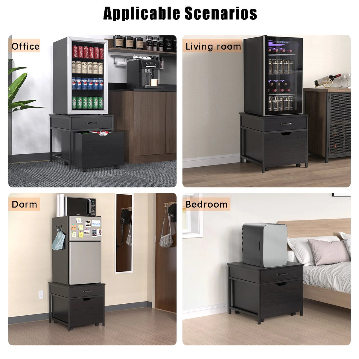 Mini Fridge Stand with Storage L203159