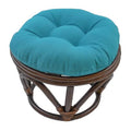 Rattan Footstool with Twill Cushion C41760