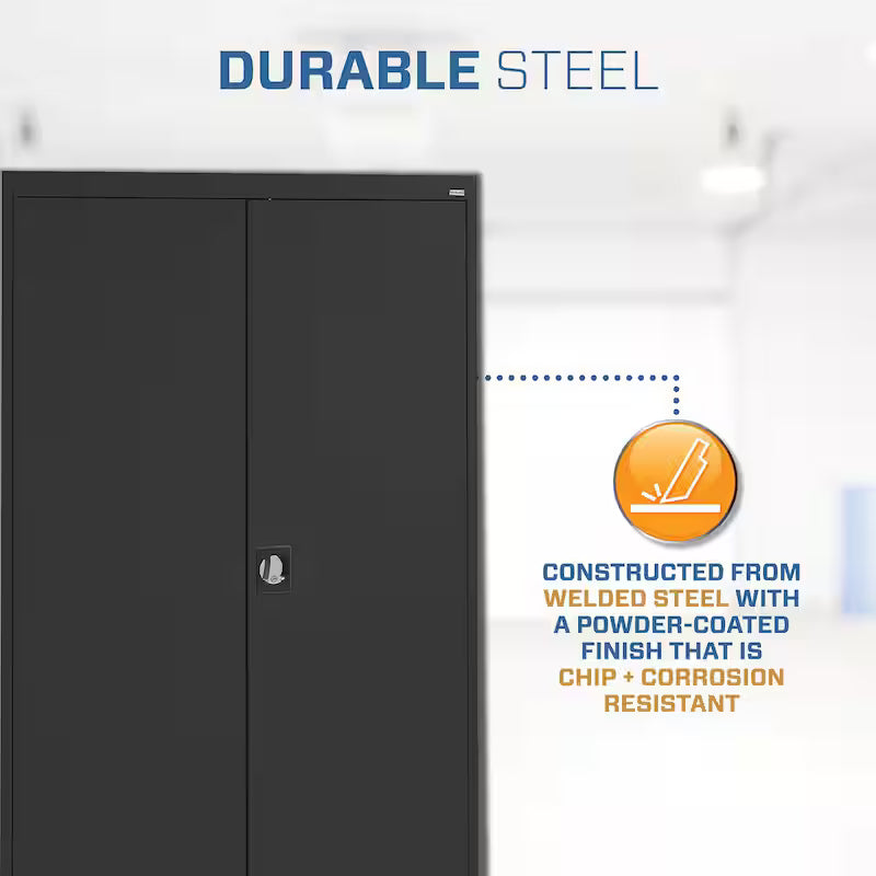 Steel Freestanding Garage Cabinet in Black E2099