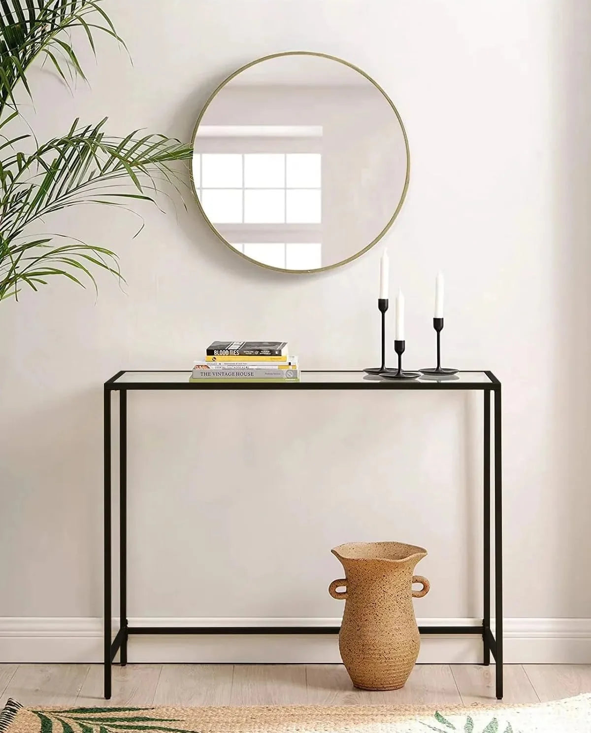 Black Glass Console Table C21228