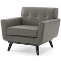 Grey Leather Accent Chair E290