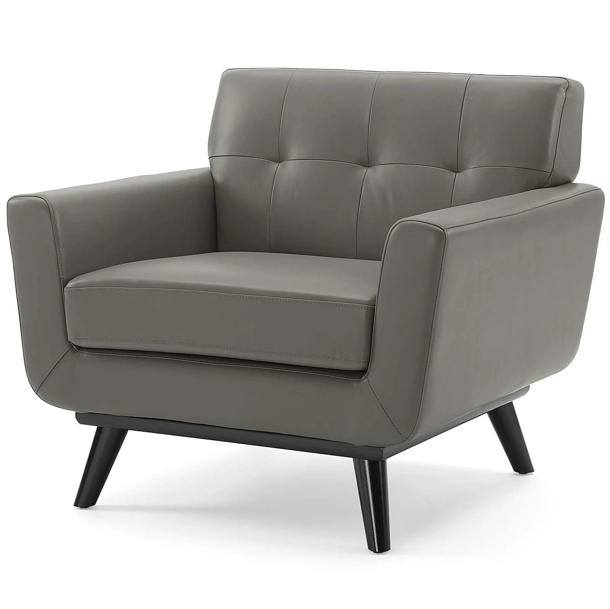 Grey Leather Accent Chair E290
