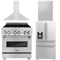 30 Dual Fuel Range, Refrigerator, Range Hood and Dishwasher W268