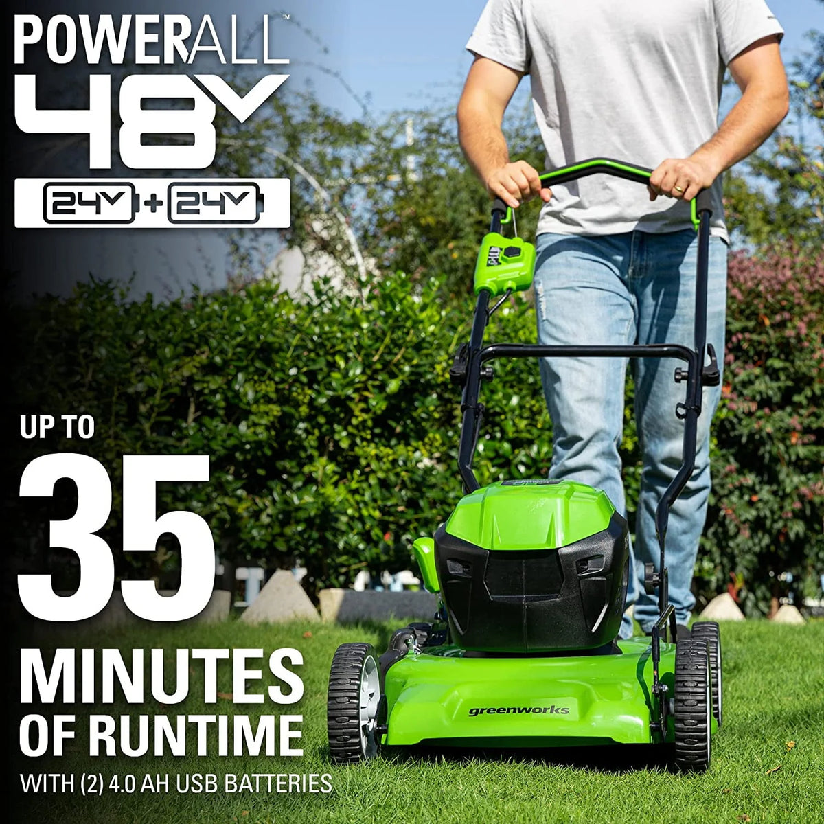 19 Brushless Push Lawn Mower with Batteries and Charger W193433