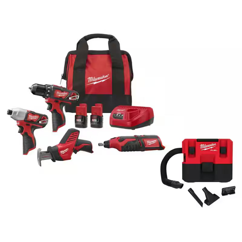 12V Cordless 4-Tool Combo Kit with 1.5Ah Batteries and Charger I85772