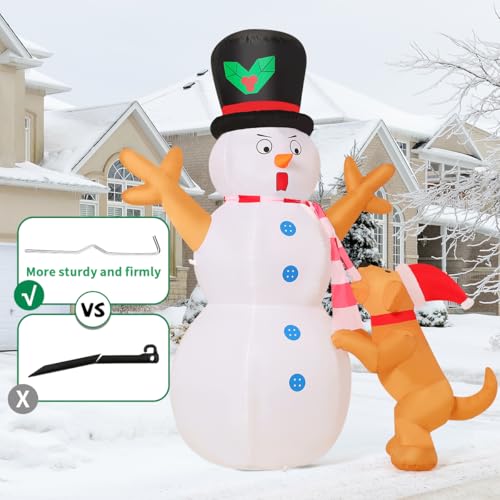 6 FT Christmas Inflatables Snowman and Dog with Built-in LEDs S94083