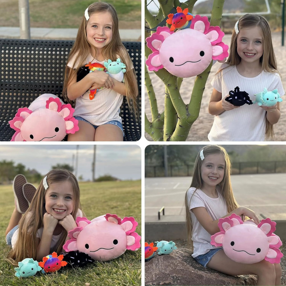23.5" Giant Axolotl Stuffed Animals with 3 Babies Inside V117446