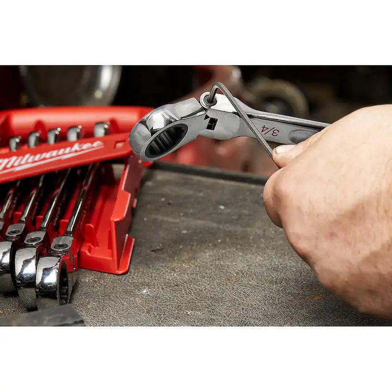 15-Piece Flex-Head Ratcheting Combination Wrench Set Metric W59474