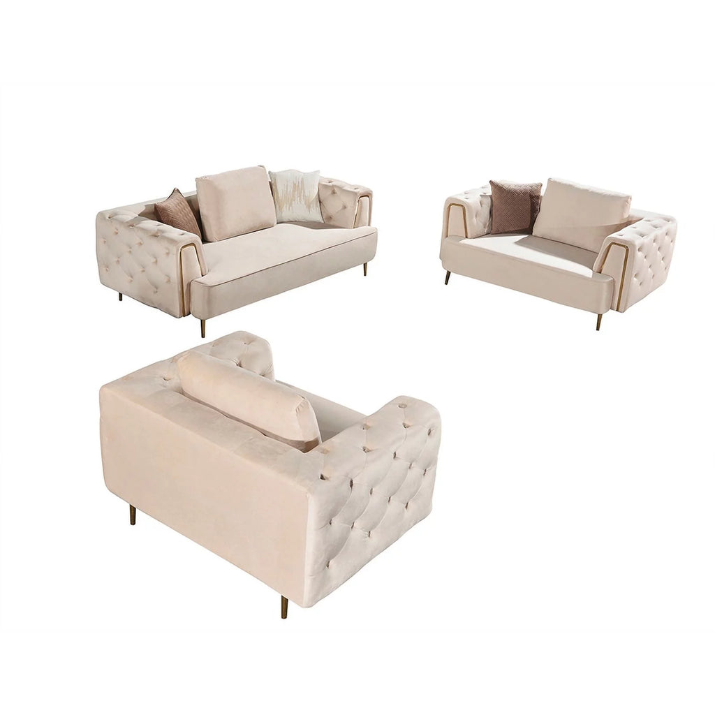 Cream Velvet Sofa E2433