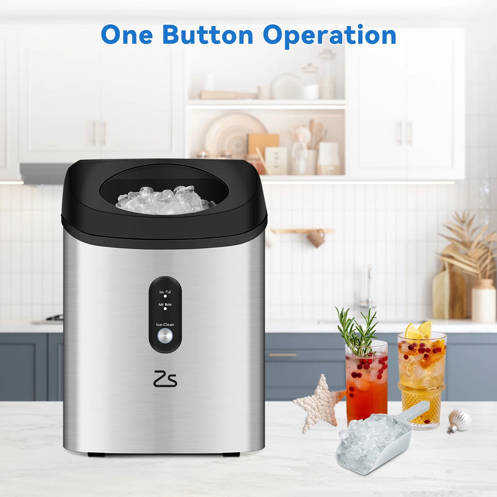 33Lbs/24H Crunchy Chewable Nugget Ice Maker Countertop with Ice Scoop U51380