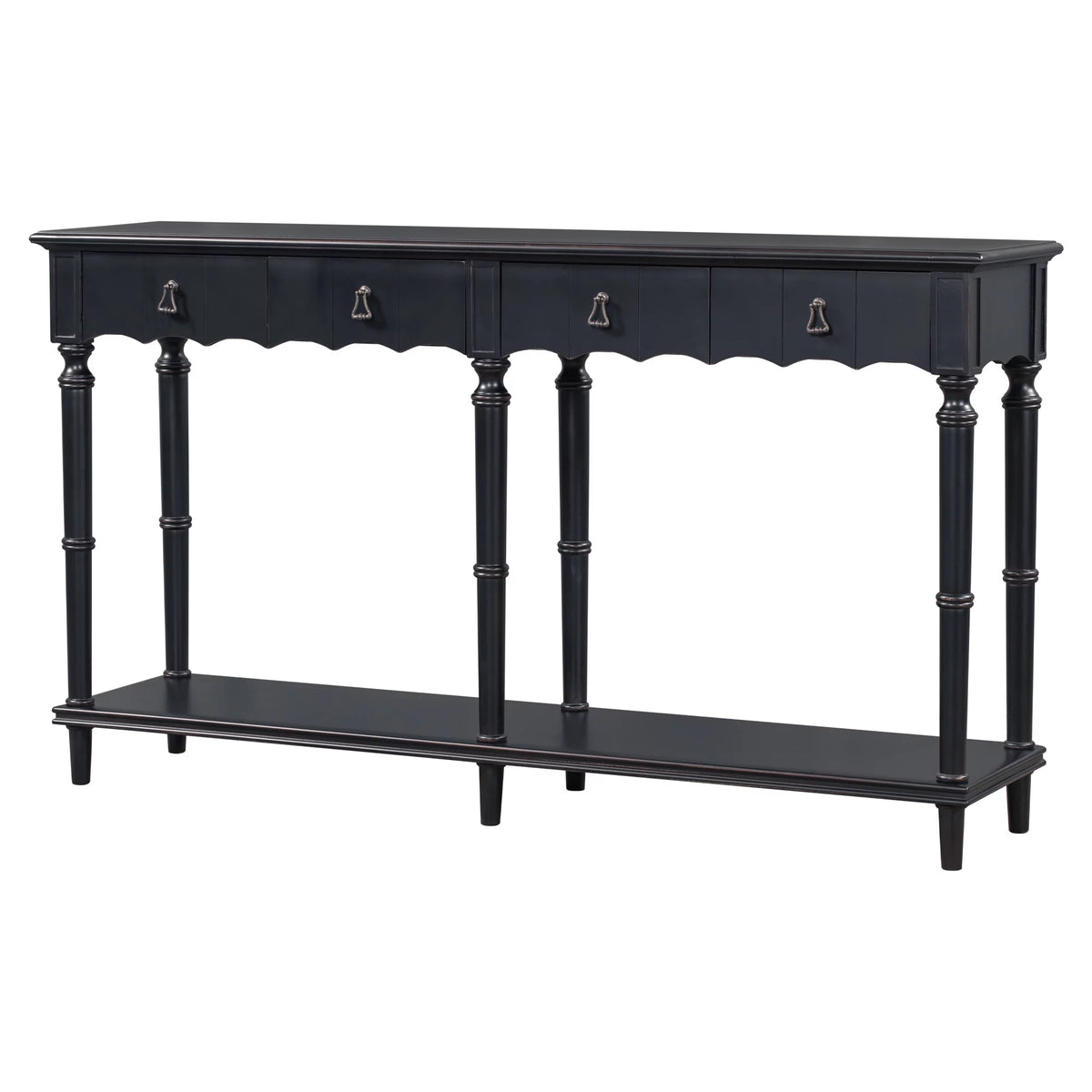 Country Console Table with 4 Storage Drawers and 1 Shelf T945