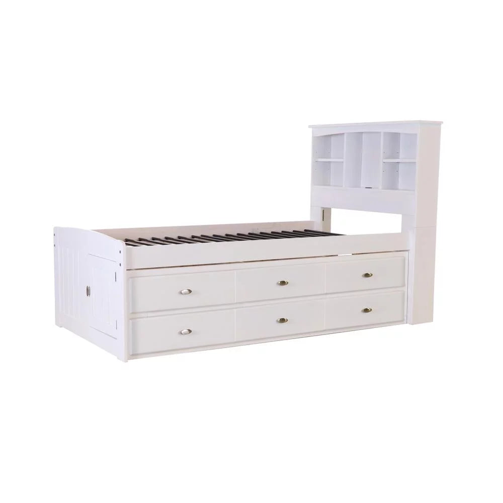 Solid Pine Bed in Casual White B7153