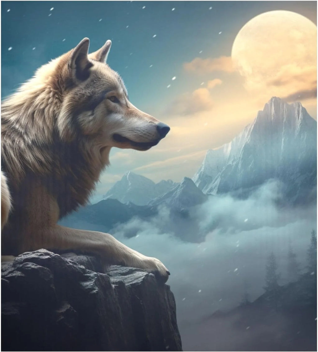 Magnetic Dishwasher Stickers Night Wolf Pattern 23in W x 26in H H518