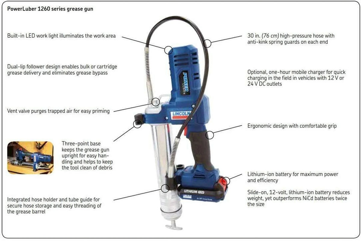 12 Volt Lithium Ion Cordless Grease Gun 2 Battery Kit N571