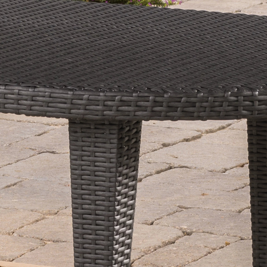 7 Piece Wicker Oval Dining Set with Cushions K25076
