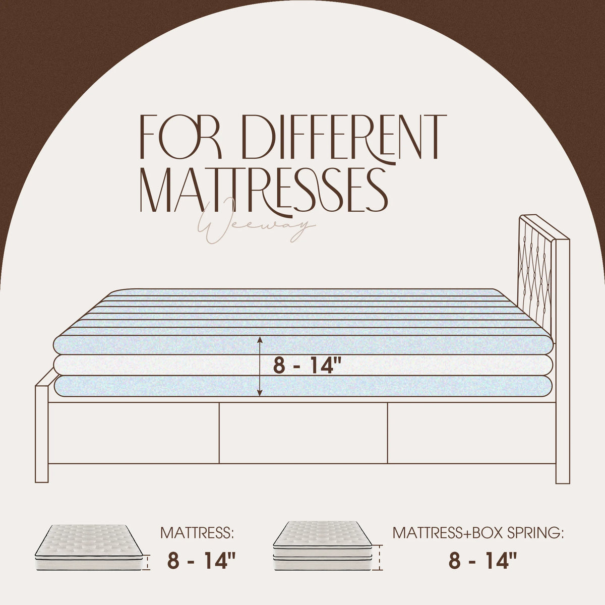 Queen Size Upholstered Platform Bed Frame with Adjustable Headboard Y173