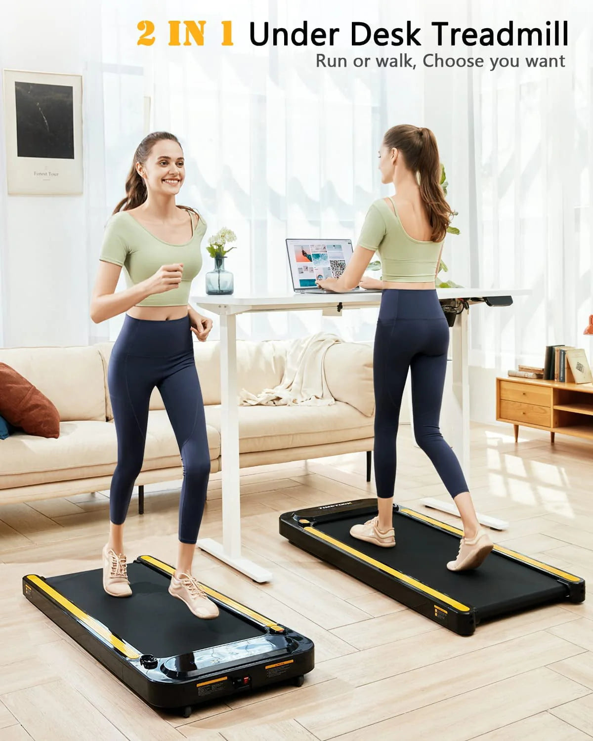 Under Desk Treadmill 2.25HP 265lb Weight Capacity Portable Walking Pad F247028