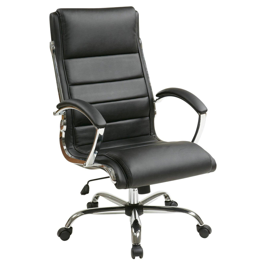 Cream Faux Leather Executive Chair E284975