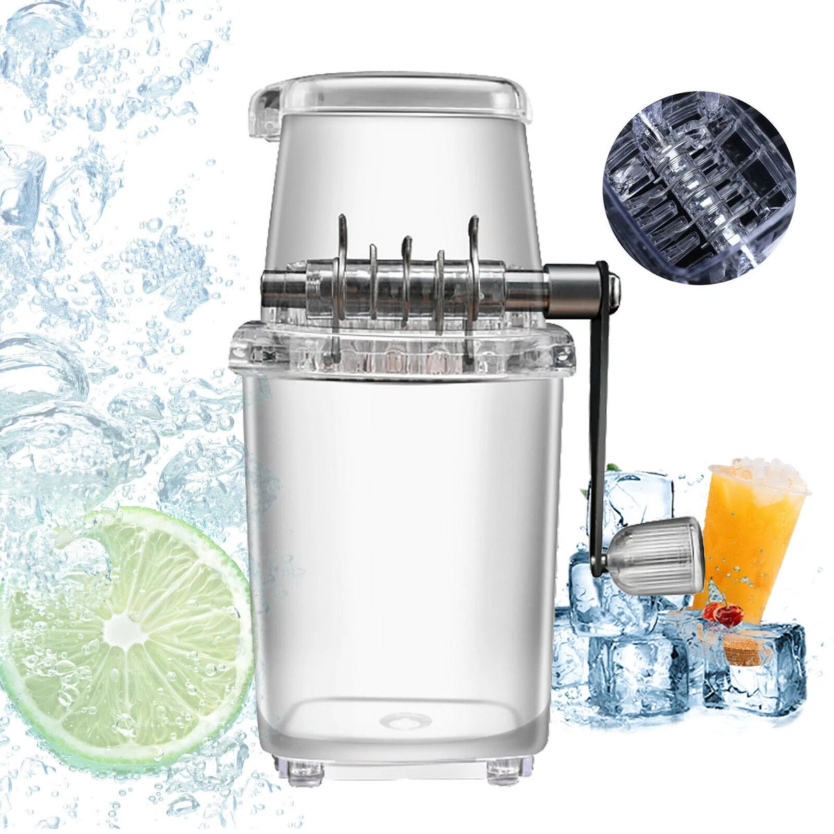 Manual Ice Crusher Shaver with 4 Rubber Ant-skid Knobs K485776