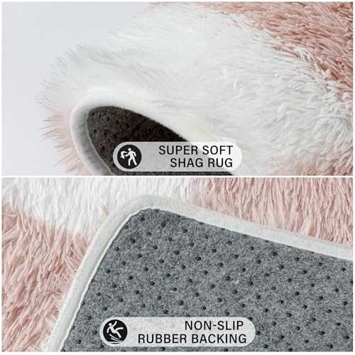 Beige and White Checkered Shag Rug 8x10 M240